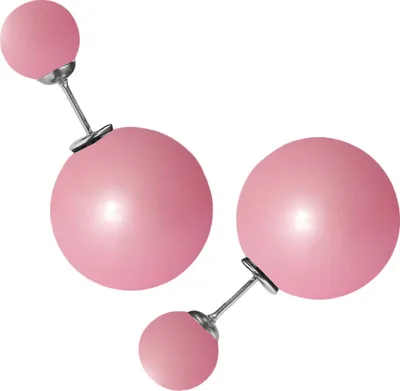 Produktbild von Chirurgenstahl Kugel Ohrstecker pastellfarben Farbe - Pink