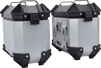 Zdjęcie produktu dla 18-litrowa torba motocyklowa ze stopu aluminium, z zamkiem bezpieczeństwa i uchwytem na kask, srebrna