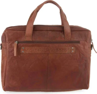 Immagine prodotto di SPIKES & SPARROW Pelle borsa a tracolla borsa da ufficio con scomparto per laptop Bronco Business Bag Brandy marrone