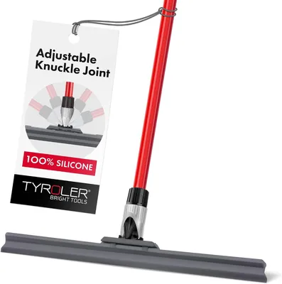 Productafbeelding van Gereedschap gepatenteerde vloerwisser heavy duty 45 cm - Solide 100% Siliconen - Lange 4-Delige handgreep 140 cm