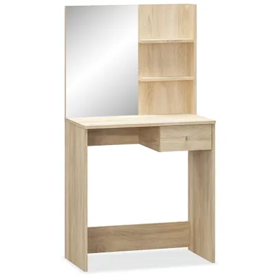 Image de vidaXL Coiffeuse en bois composite 75x40x141 cm chêne