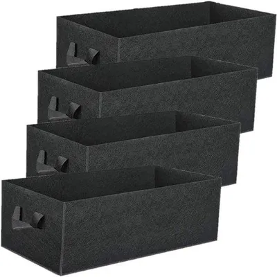 Imagen del producto de 4 bolsas de cultivo rectangulares, transpirables, de 8 galones, de alta resistencia