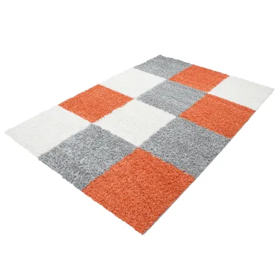 Obrázok produktu pre Life Shaggy Blok koberec vysoký vlas obdĺžnik 120x170cm terakotová