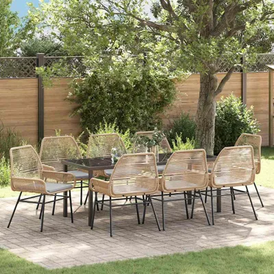 Produktbild von Maison Exclusive - Garten Essgruppe 9 stk. Braun Poly-Rattan