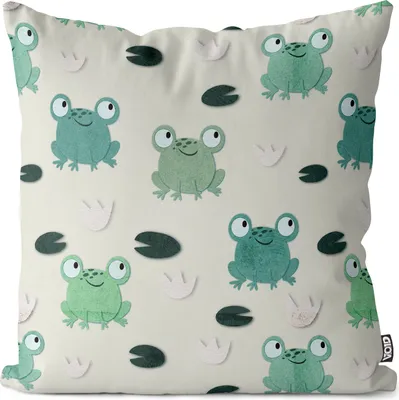 Produktbild von VOID Frösche Kinder Teich Tiere Kissenbezug Kissenhülle sofa couch wohnzimmer dekoration wasserfest Outdoor Kissen bezug deko