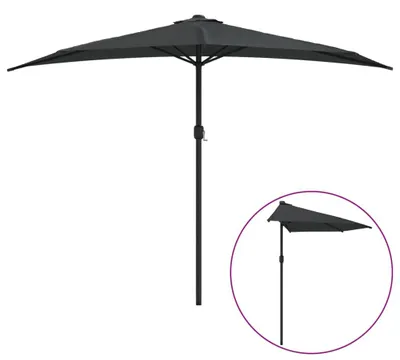 Produktbild von vidaXL Balkon-Sonnenschirm mit Alu-Mast Anthrazit 300x155 cm Halbrund