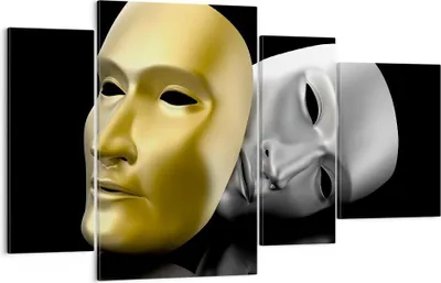 Produktbild von Bild auf Leinwand - Leinwandbild - Maske Theater Bühne Schauspieler - 120x70cm - Wand Bild - Wanddeko - Leinwanddruck - Bilder - Kunstdruck - Leinwand bilder - Wandkunst - DL120x70-2432