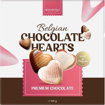 Produktbild von Magnifique Delistro Belgian Chocolate Hearts 195g