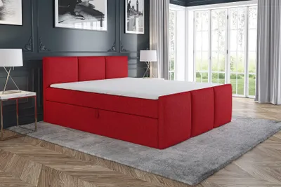 Produktbild von Boxspringbett BRAND 160x200 mit 2 Bettkästen, Bonell-Matratze und Topper. Möbel vom Hersteller- Handarbeit!Bett Komplett-Set mit Matratze,Bettkasten & Kopfteil. Stoff SAVANA. Elegantes Bett mit massives Kopfteil.