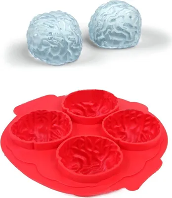 Produktbild von Eiswürfelform aus Silikon Eiswürfelbehälter Design Eiswürfelschale Eiskugelform BPA Frei Gehirn Silikon Schwarz