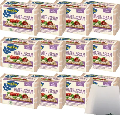 Produktbild von Wasa Knäckebrot Hafer & Sesam VPE (12x230g Packung) + usy Block