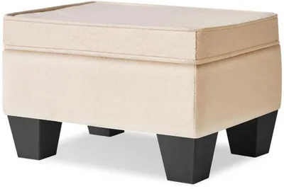 Produktbild von Beige Fußbank mit bequemer Sitz und kompakter Form