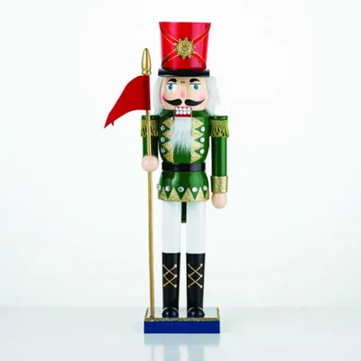 Obrázek produktu pro ACA Svítící voják z Louskáčka s červenými vlajkami, 38 cm, X143804