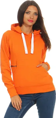 Produktbild von Mivaro Damen Kapuzenpullover mit Kängurutasche und Reißverschlusstäschchen weich innen gefüttert aus Baumwolle Regular Fit Hoodie für Freizeit Arbeit und Alltag in vielen Farben