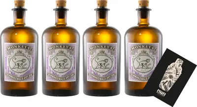 Produktbild von Monkey 47 4er Set Schwarzwald Dry Gin 0,5 (47% vol) unfiltered handcrafted - [Enthält Sulfite]