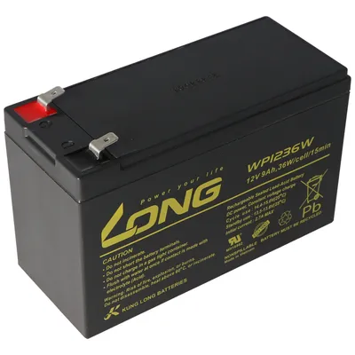 Obrázek produktu pro Kung Long WP1236W 12V 36W olověná baterie s 9Ah, 6,3mm Faston zástrčkový kontakt Tab 250