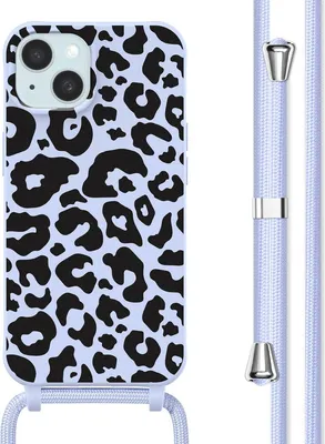Produktbild von imoshion SilikonHülle design mit Band iPhone 15 - Animal Lila