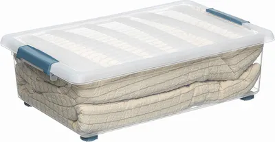 Produktbild von Viacúčelový box Domopak Living Katla S kolieskami S držadlami Transparentný 28 l (59 x 39 x 18,5 cm)