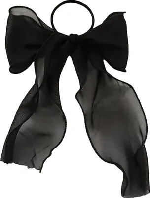 Produktbild von Haargummi mit langer Schleife Transparent Schwarz