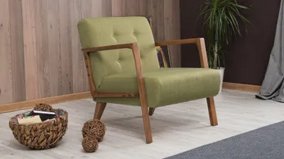 Produktbild von Hanah Home, Kemer - Green, Ohrensessel, Grün, Polyester, 69 x 80 x 83 x  cm