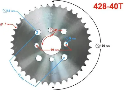 Produktbild von Moretti 40/428 Hinterradritzel für ATV 200