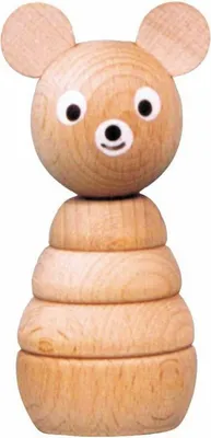 Immagine prodotto di Miva orso ad anello impilabile in legno - giocattolo educativo multicolore