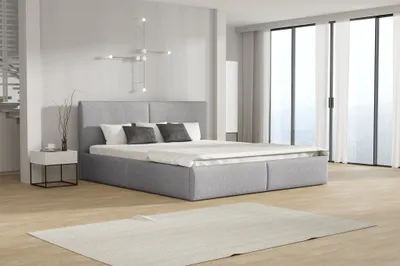 Produktbild von Polsterbett Doppelbett BERGEN Komplettset 180x200cm Stoff Freya Silbergrau