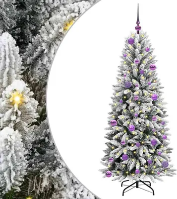 Immagine prodotto di vidaXL Albero di Natale artificiale con 150 LED con supporto bianco 150 cm