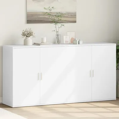 Image de vidaXL Sideboards 2 pcs. Blanc 79x38x80 cm Bois composite
