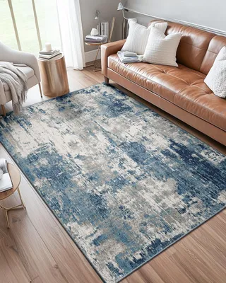 Obrázek produktu pro Koberec 120 x 180 cm - Abstraktní design - Nízký vlas - Protiskluzový - Pratelný