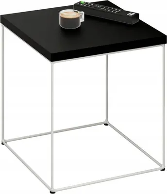 Productafbeelding van Koffietafel, vierkant, van metaal, 40x40x43 cm, wit + tafelblad MiniPearl
