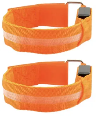 Produktbild von Laufende LED-Beleuchtung – Orange Laufgürtel – 2 Stück – Orange – Reifen – Radfahren – Outdoor-Sport – inkl. Batterie – 3 Lichtmodi – CHPN