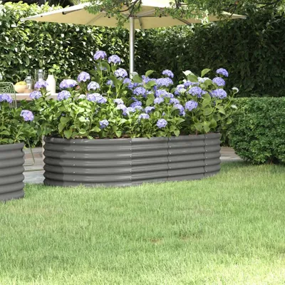 Image de Maison Exclusive - Lit surélevé de jardin Acier galvanisé 152x80x36 cm gris