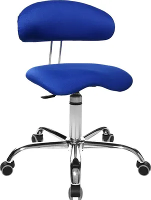 Produktbild von Drehhocker Sitness 40 mit Lehne - blau Universalrollen.