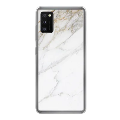 Produktbild von MuchoWow® Handyhülle Schutzhülle Hülle für Samsung Galaxy A41 Marmor - Stein - Weiß - Gold - Marmoroptik - Stein - Luxus Silikon Softcase Handy Hülle - Mobiltelefon