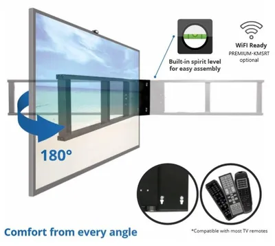 Obrázek produktu pro Motorizovaný nástěnný držák na TV WiFi otočný, ultraplochý, PREMIUM-SM-L180-WiFi