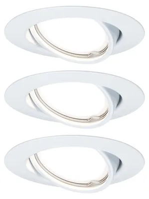 Zdjęcie produktu dla zestaw 3 okrągłych lamp wpuszczanych LED 4,5W GU10 biały obrotowy