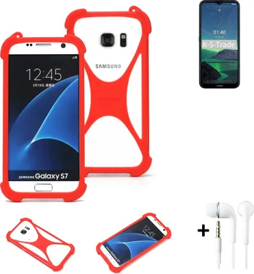 Produktbild von Handy-hülle + Kopfhörer kompatibel mit Nokia 1.4 Schutz-hülle Bumper Silikon Schutz Hülle Cover Case Silikoncase Silikonbumper TPU Softcase