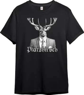 Produktbild von PAULGOS Herren T-Shirt "Platzhirsch mit Sakko", Hirschkopf