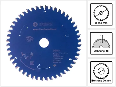 Immagine prodotto di Lama circolare Expert per pannelli laminati Bosch 165 x 1,2 x 20 mm 48 denti per laminato ( 2608644549 )