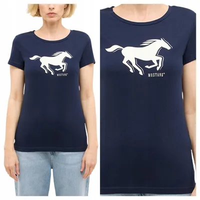 Obrázok produktu pre Mustang | Dámske bavlnené tričko, regular strih, tmavomodrá farba, veľkosť S