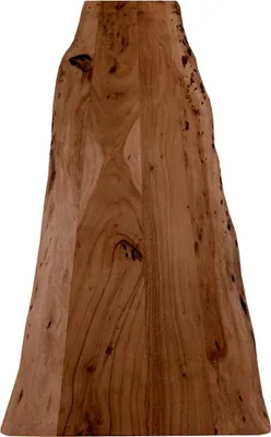 Produktbild von Holzplatte 160x40 cm Curtis, Tischplatte aus Akazienholz massiv + nussbaumfarben, Baumkanten-Platte für Heimwerker, geeignet für Arbeitsplatten, Tische & Fensterbretter