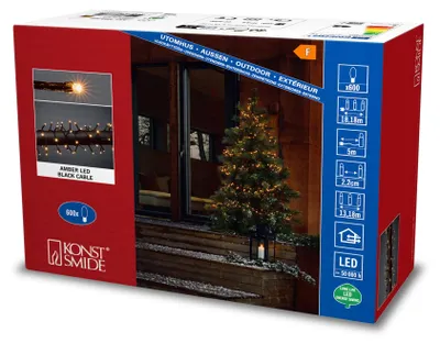 Produktbild von Konstsmide 3868-800, 600 Lampen, LED, Bernstein, 2100 K, 1 lm, Drinnen/Draußen