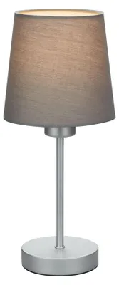 Produktbild von Tischleuchte Tischlampe 1xE14 Stoffschirm grau-silber 25W Kabelschalter Briloner