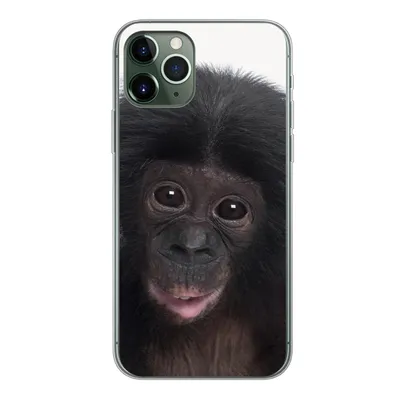 Produktbild von MuchoWow® Handyhülle Schutzhülle Hülle für iPhone 11 Pro Affe - Schimpanse - Porträt - Kinder - Jungen - Mädchen Silikon Softcase Handy Hülle - Handy