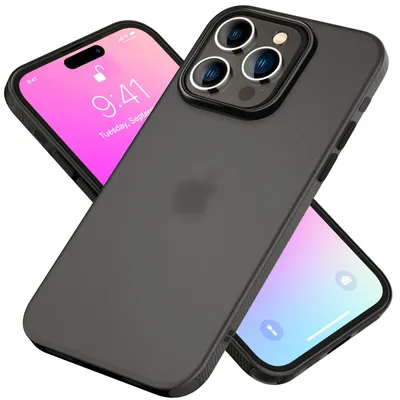 Produktbild von NALIA Silikonhülle für iPhone 16 Pro – Matt & Griffig Soft-Touch – ASTRON (Flexibles TPU Case & Stoßfest) – Marke aus Berlin – Grau Transparent