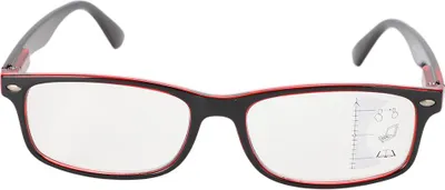 Produktbild von Retro-Lesebrille mit Gleitsichtfunktion zur Linderung von Sehermüdung, Anti-Blaulicht-Brille für Alterssichtigkeit (+350 Rot)
