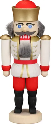 Produktbild von König weiß (12cm) Nussknacker von Seiffener Volkskunst