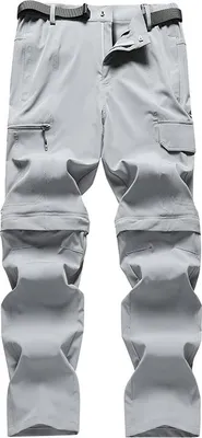 Zdjęcie produktu dla Letnie nowe szybkoschnące spodnie męskie outdoorowe sportowe wodoodporne oddychające szybkoschnące spodnie bojówki luźne zdejmowane w szorty szare XL