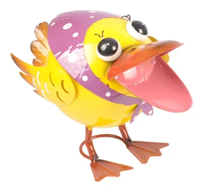 Produktbild von BURI Garten Dekofigur bunter Vogel aus Metall Gartendeko Gartenfigur Metalldeko